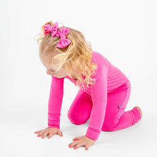 Load image into Gallery viewer, Pretty Pink Bamboo Alligator Clip Bows
