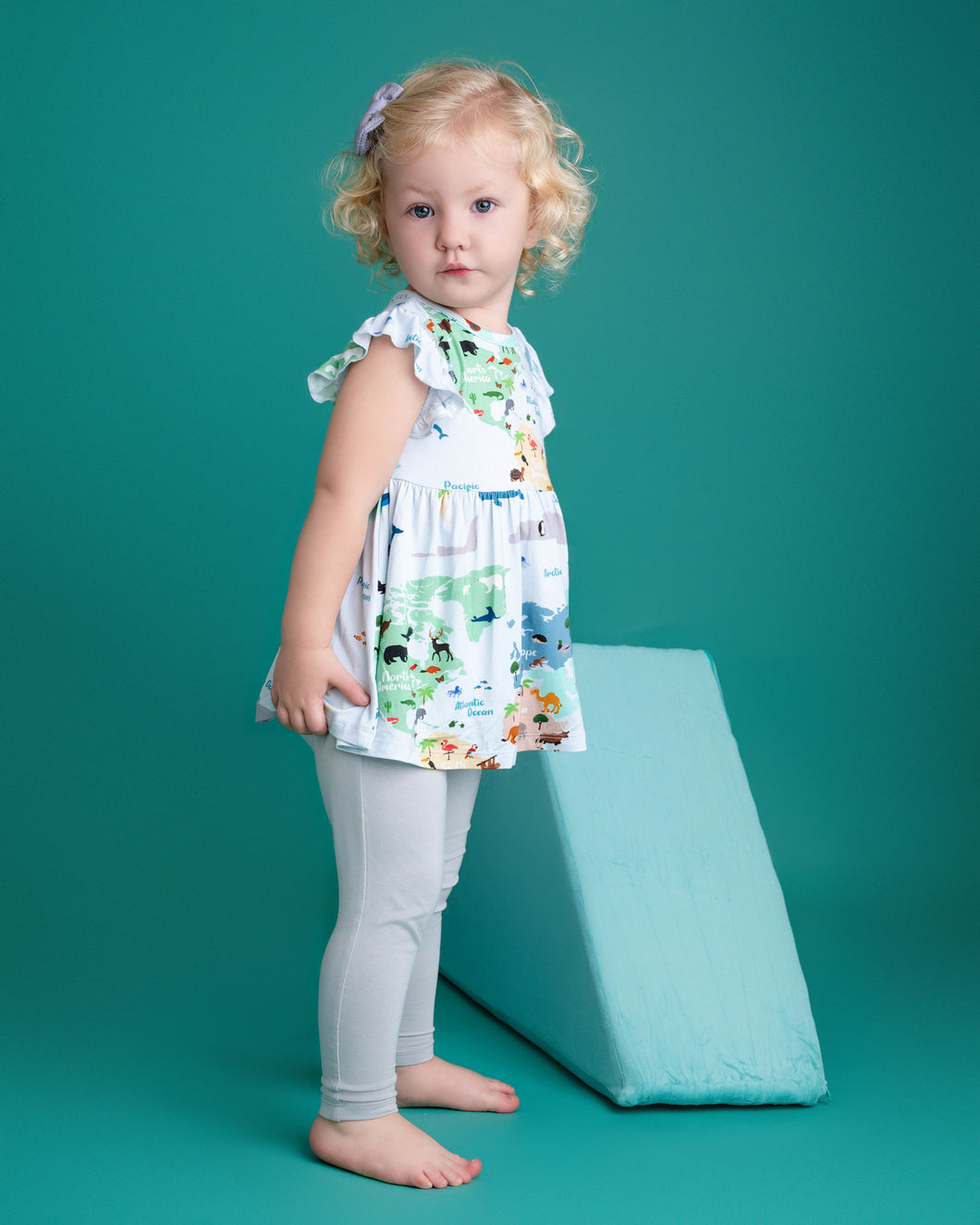 World Map 3-Piece Peplum Set