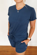 Load image into Gallery viewer, Brielle Blue Women&#39;s Short Sleeve Top
