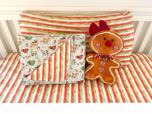 Load image into Gallery viewer, Christmas Stripes Crib Sheet
