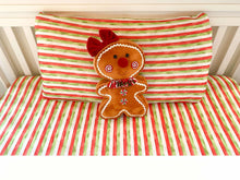 Load image into Gallery viewer, Christmas Stripes Crib Sheet
