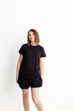 Load image into Gallery viewer, Women&#39;s Short sleeve Black pocket Shirt
