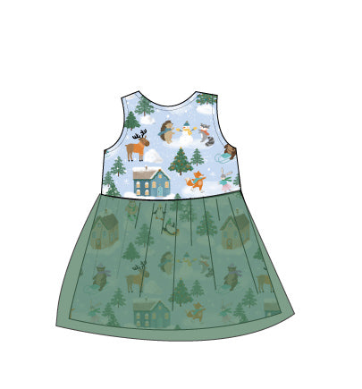 Snowy Slopes Tutu Dress for dolls